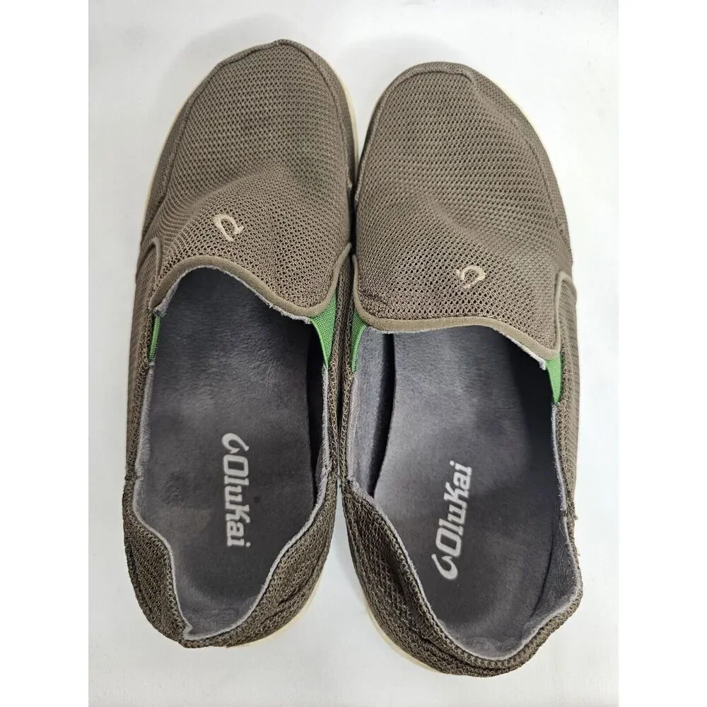OLUKAI Nohea Mesh Island Slip-On Shoes Casual Brown‎ Mens Size 8